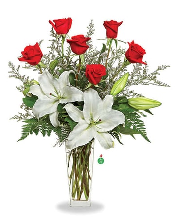 Elegant Lilies and Roses Flower Arrangement