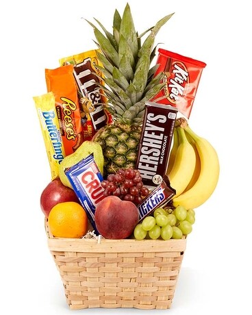 Fresh Fruit and Chocolate Candy Gift Basket Gifts