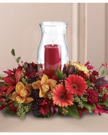 Harvest Hurricane Flower Arrangement