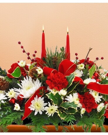 A Merry Christmas Centerpiece Flower Arrangement