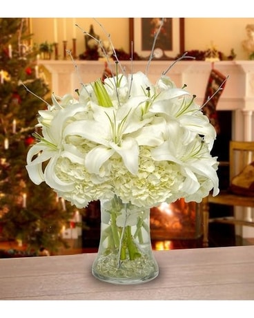 A White Christmas Flower Arrangement