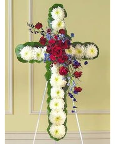 Eternal Rest Floral Cross Flower Arrangement