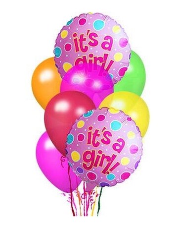 It's A Girl Balloon Bouquet Flower Arrangement