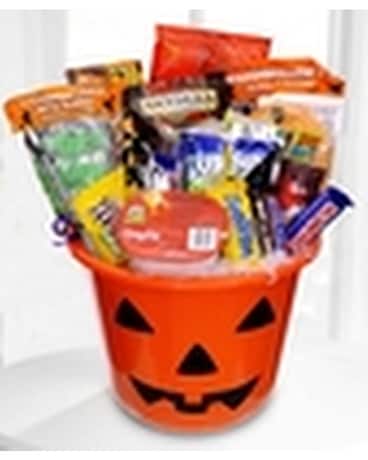 Halloween Basket of Treats Flower Arrangement