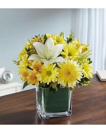 Healing Tears™ Yellow & White Flower Arrangement