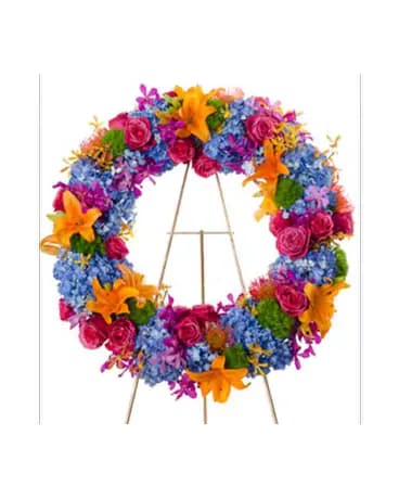 Radiance- Bright Wreath Flower Spray Flower Arrangement