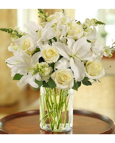 Classic All-White Arrangement Flower Arrangement