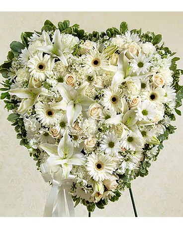 White Heart Flower Arrangement