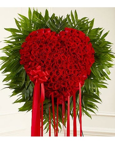 Red Rose Bleeding Heart Flower Arrangement