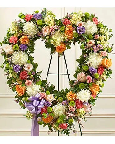 Pastel Open Heart Flower Arrangement