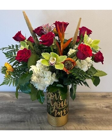 roses and orchids Flower Arrangement