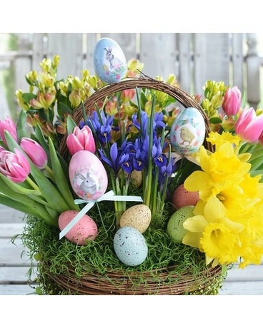 Easter Flowers Basket Flower Arrangement