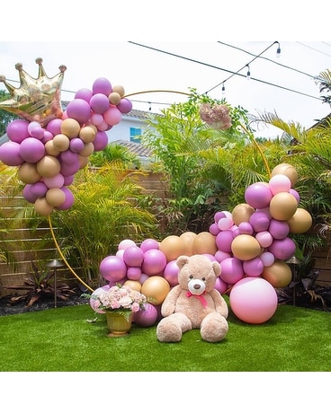 Organic Arch Balloons Flower Arrangement