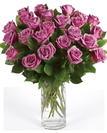 24 Lavender Roses Flower Arrangement