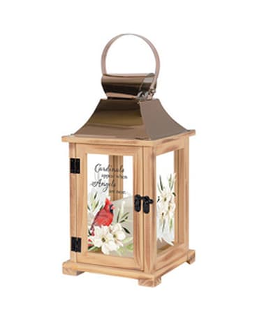 Memorial Lantern with Design Flower Arrangement