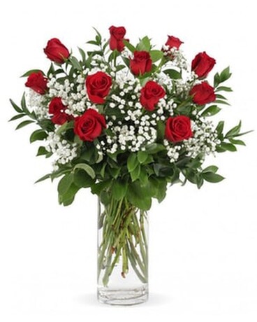 Dozen Red Roses Flower Arrangement