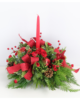 Christmas Light Centerpiece Flower Arrangement