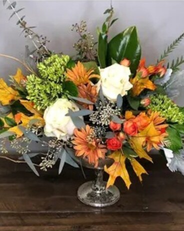 Autumn Compote: a centerepiece Flower Arrangement
