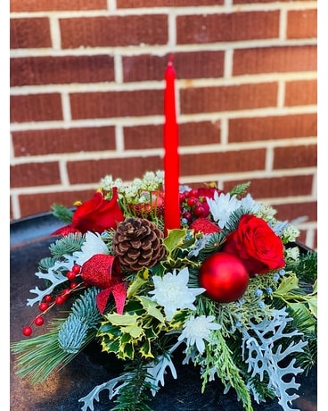 Christmas Wishes Centerpiece Flower Arrangement
