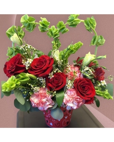 Blooming Girl's Heart On Fire Flower Arrangement