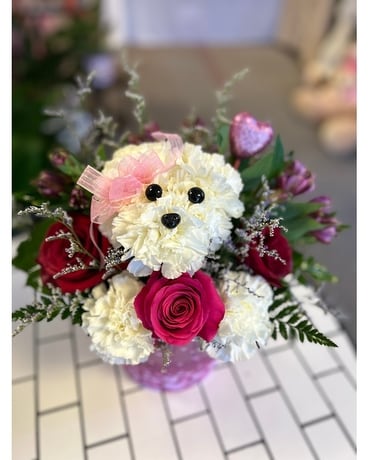 Puppy Love Flower Arrangement