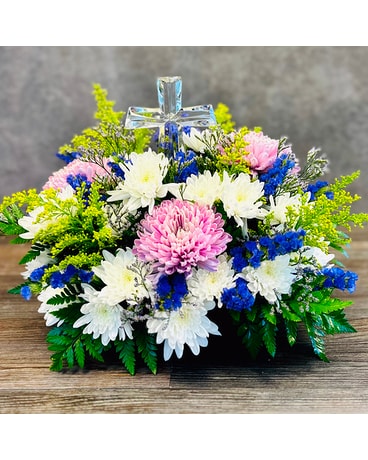 Blooming Girls Heavenly Blue Flower Arrangement