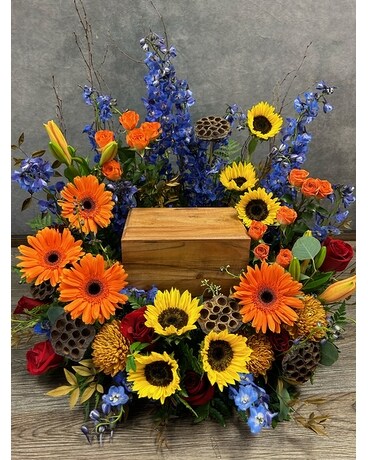 Urn for Dad Flower Arrangement