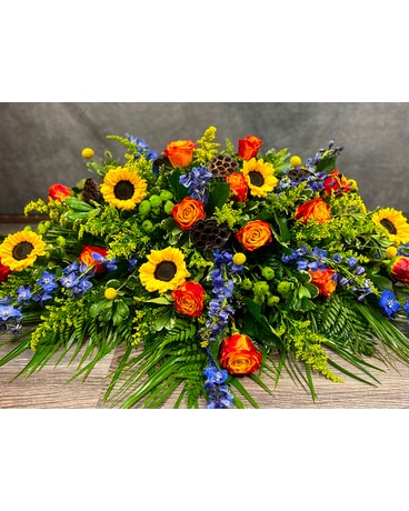 Blooming Girl's Bright Casket Spray Flower Arrangement