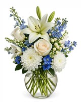 Azure Wishes | Elegant Blue & White Flower Delivery Marietta GA
