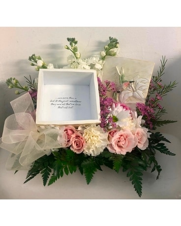 Hummingbird Box Of Memories Flower Arrangement