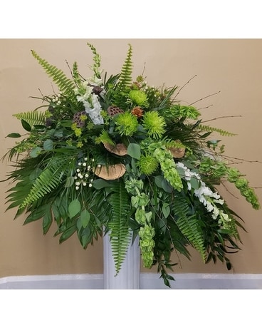 Forest Blooms Funeral Casket Spray Flowers