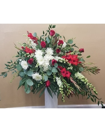 Tribute to the Heart Funeral Casket Spray Flowers