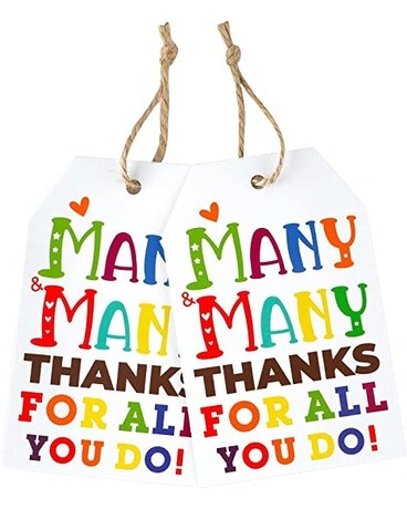 Many Many Thanks For All You Do Tag Gifts