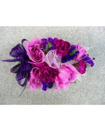 purple wrist corsage