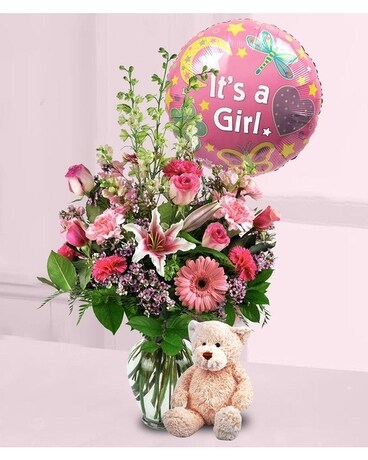 Baby Girl Surprise Flower Arrangement