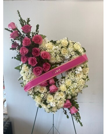 Pink Broken Heart Flower Arrangement