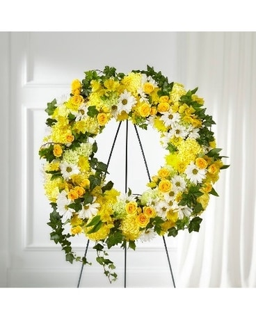 Remember Golden Wreath Funeral Arrangement