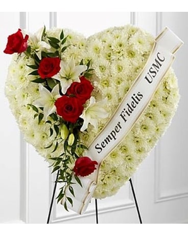 Patriot Salute Standing Heart Funeral Arrangement