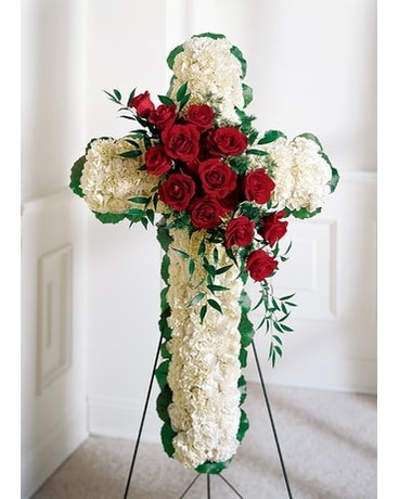 Broken Cross Funeral Arrangement