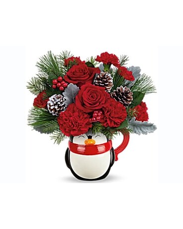 Abbott's Send A Hug North Pole Penguin Flower Arrangement