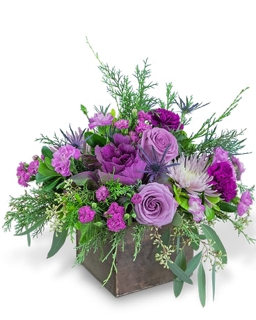 Frosted Amethyst Flower Arrangement