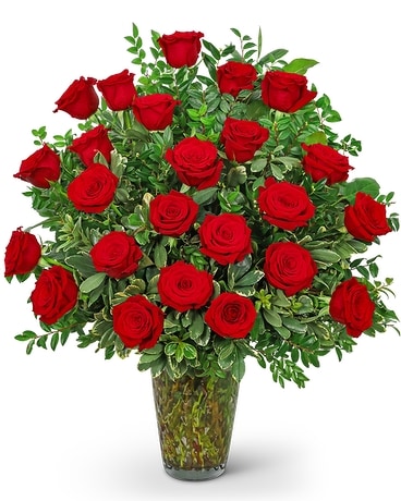 Two Dozen Elegant Red Roses Flower Arrangement