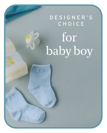 Designer's Choice Baby Boy Flower Arrangement