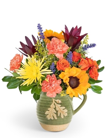 Splendid Keepsake Pitcher Flower Arrangement