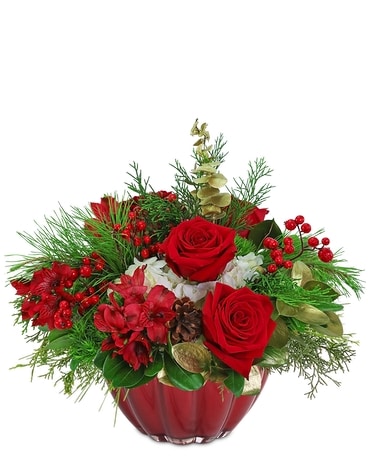 Vibrant Red Holiday Centerpiece