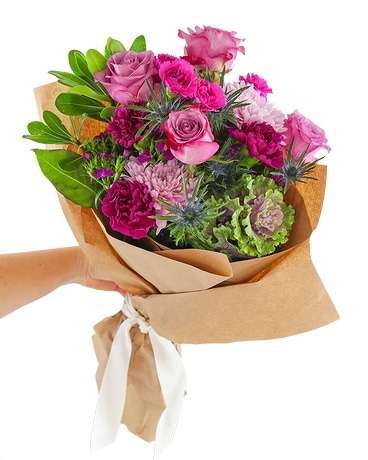 The Amethyst Wrapped Bouquet Flower Arrangement