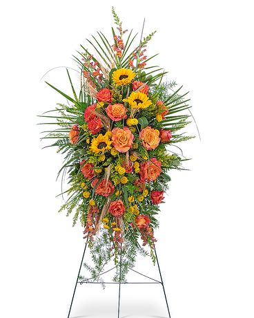 Sunset Reflections Standing Spray Flower Arrangement