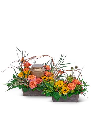 Sunset Reflections Tribute Flower Arrangement