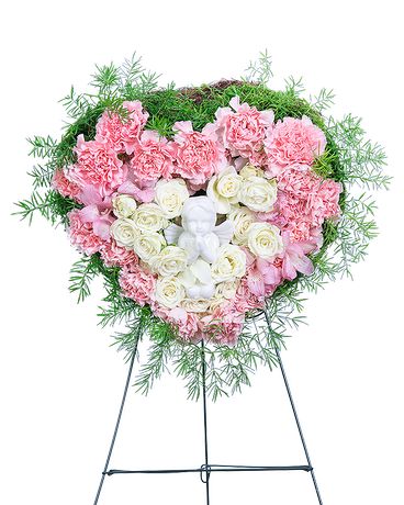 Forever Our Angel Standing Heart Flower Arrangement