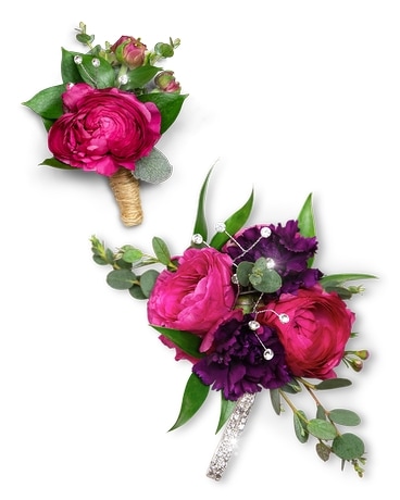 Allure Corsage and Boutonniere Set Flower Arrangement